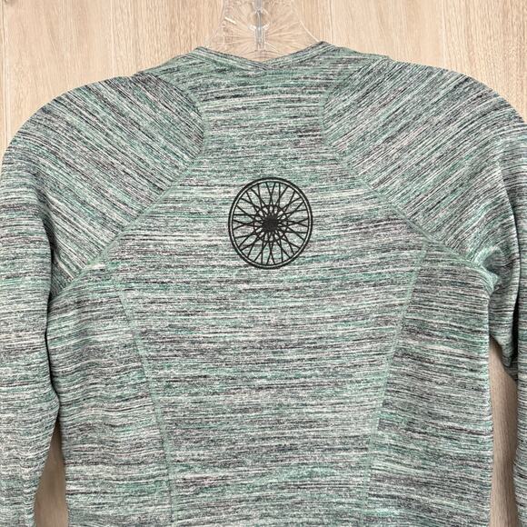 Lululemon Shirt Womens 6 Soulcycle Runderful Long Sleeve Heathered Green Top - Picture 8 of 13